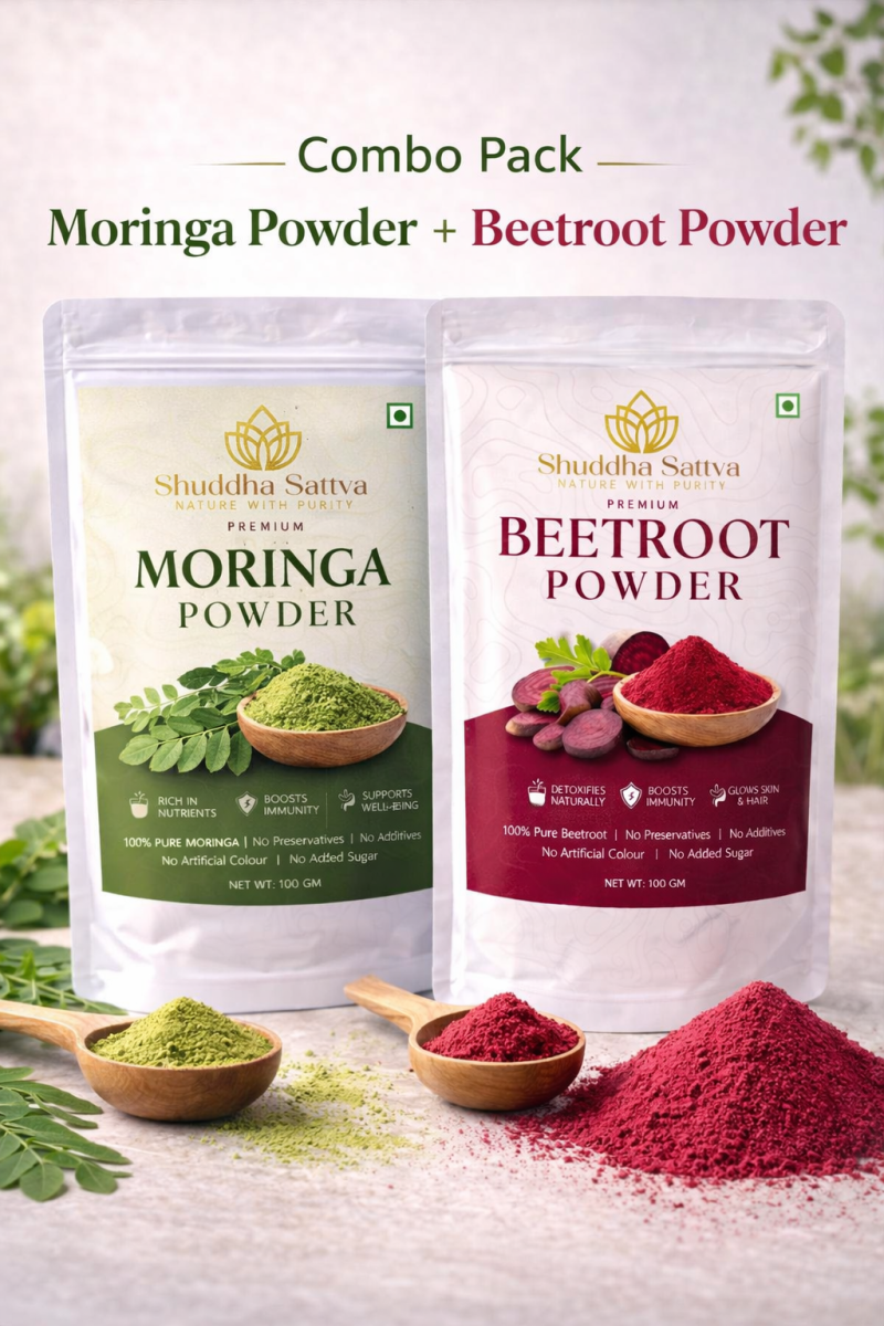 Shuddha Sattva Moringa + ABC Powder Combo — 100 g Each