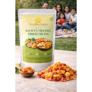 Khatta Meetha Dried Fruits(100g) | Dehydrated fruits | Dried Orange, Guava, Pineapple & Mango
