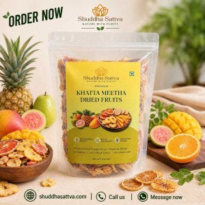 Khatta Meetha Dried Fruits(100gm) | Dehydrated fruits | Dried Orange, Guava, Pineapple & Mango
