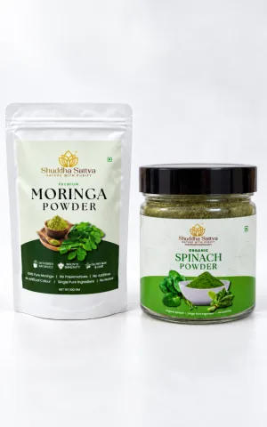 Moringa + Organic Spinach Powder Combo (100 g Each)
